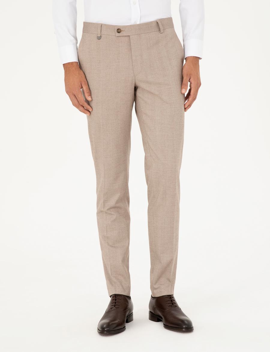 Bej Ex. Slim Fit Kumaş Pantolon_1