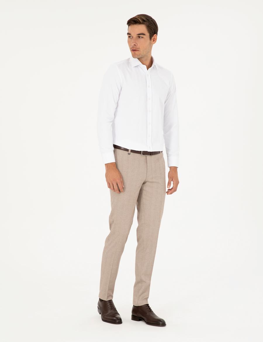 Bej Ex. Slim Fit Kumaş Pantolon_2