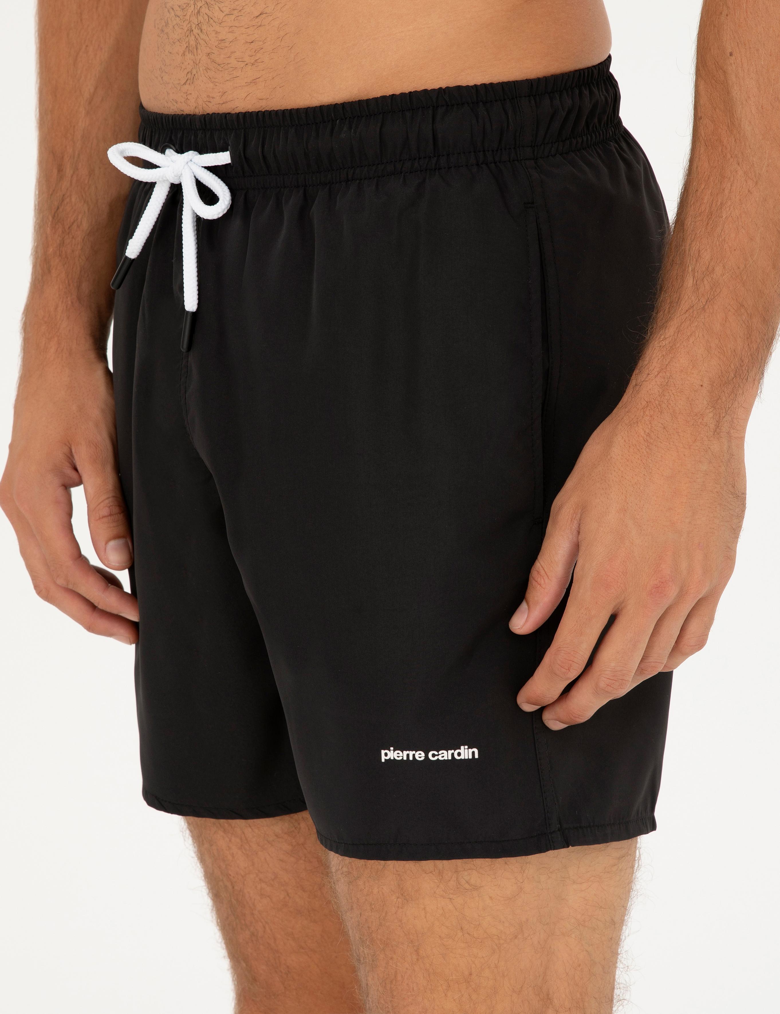Siyah Regular Fit Deniz Şortu
