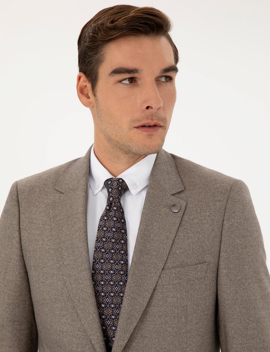Açık Kahverengi Slim Fit Takım Elbise_1
