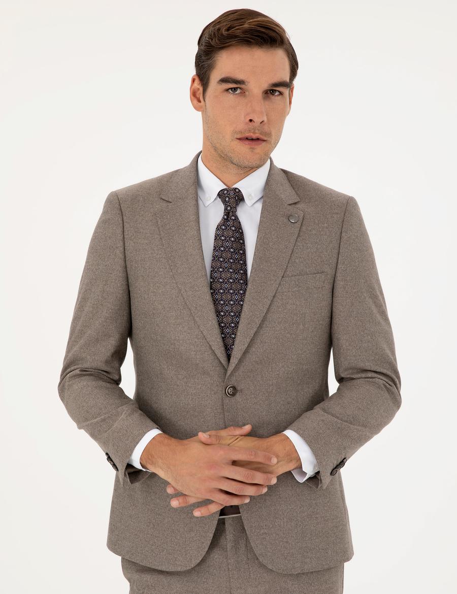 Açık Kahverengi Slim Fit Takım Elbise_3