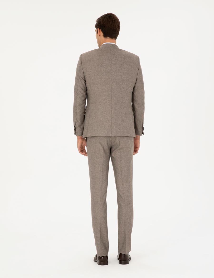Açık Kahverengi Slim Fit Takım Elbise_4