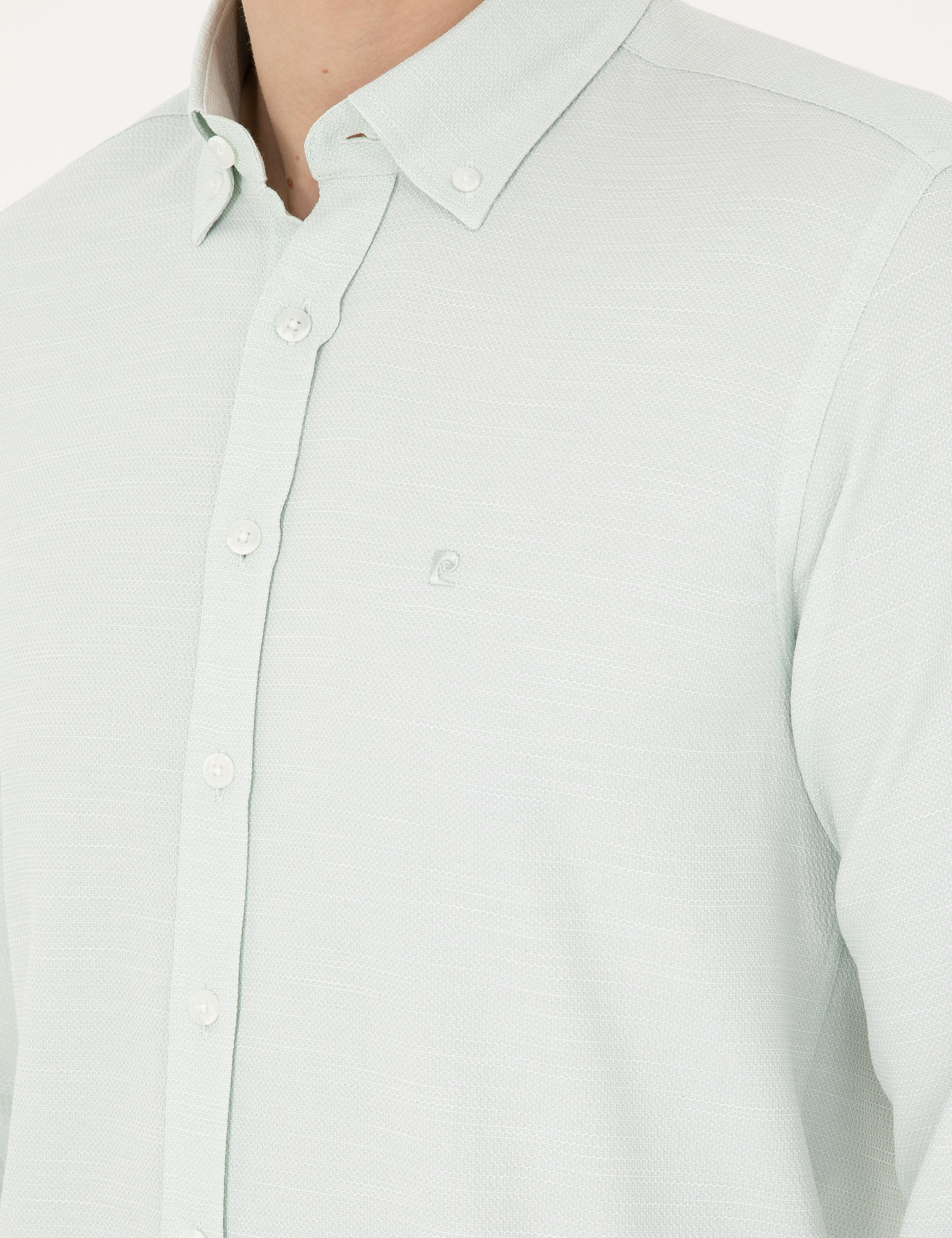 Yeşil Slim Fit Uzun Kollu Gömlek