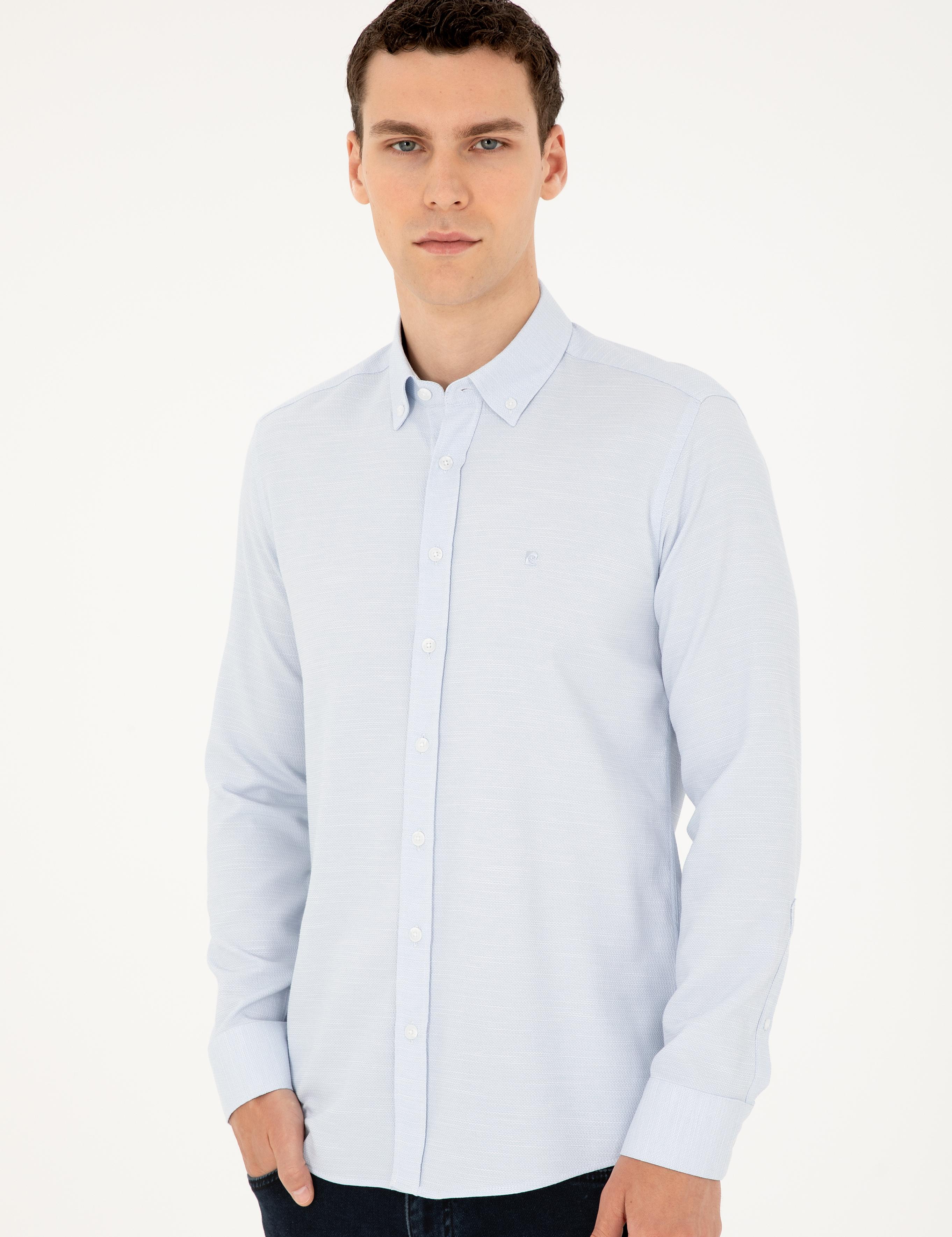 Açık Mavi Slim Fit Uzun Kollu Gömlek
