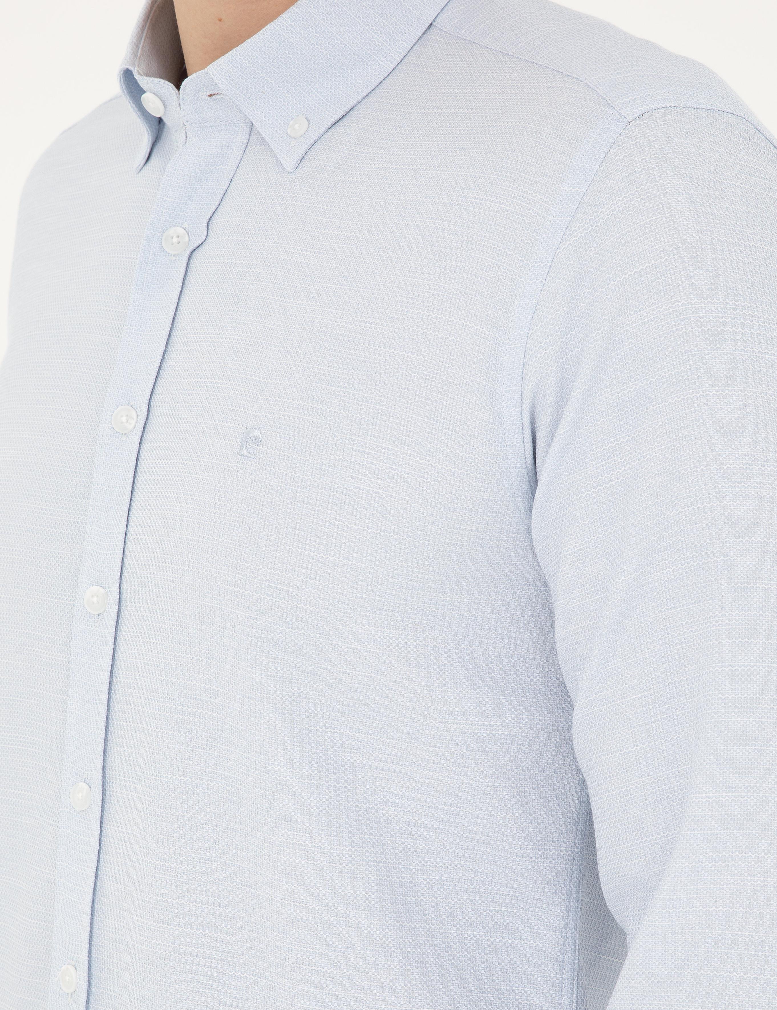 Açık Mavi Slim Fit Uzun Kollu Gömlek