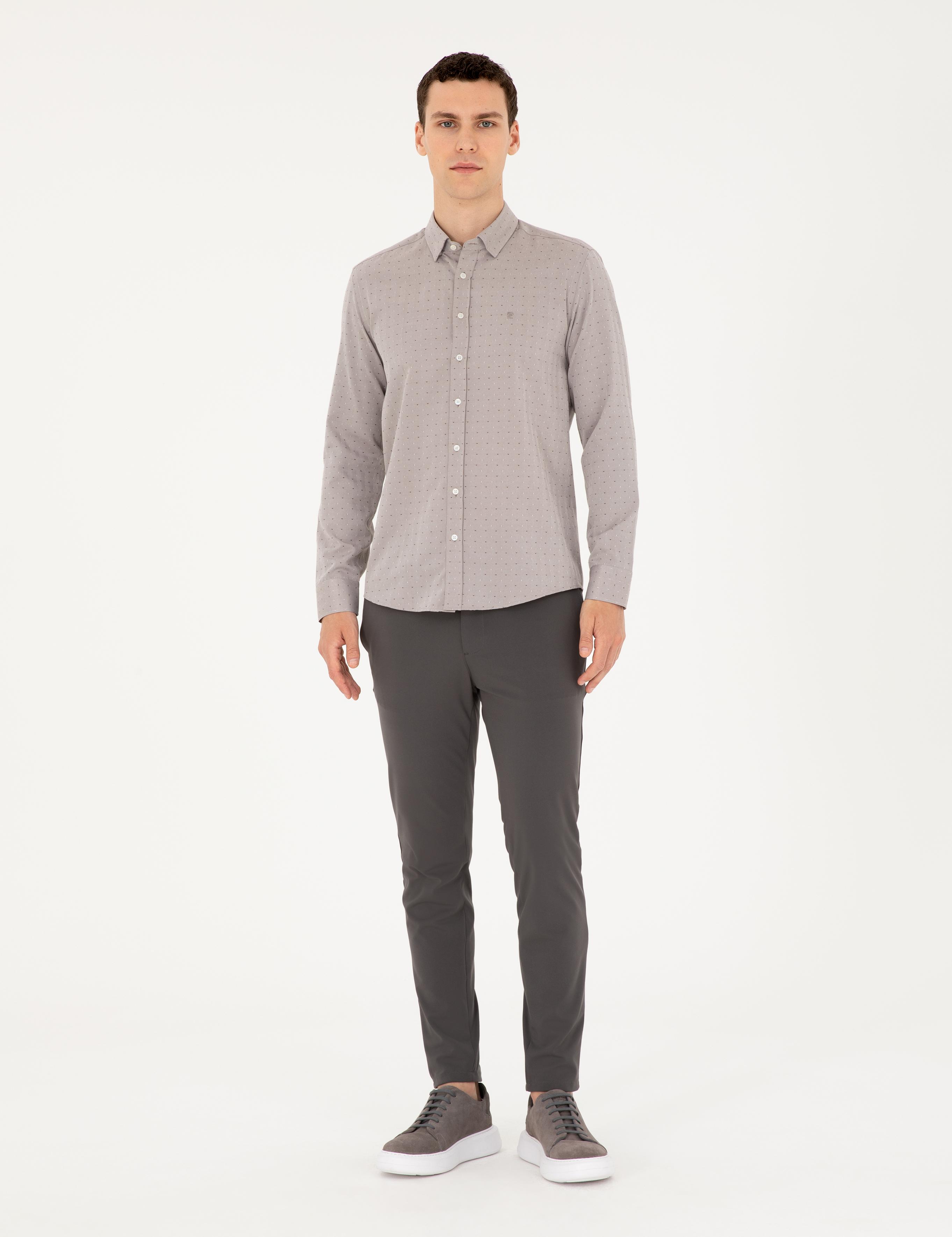 Kahverengi Slim Fit Gömlek