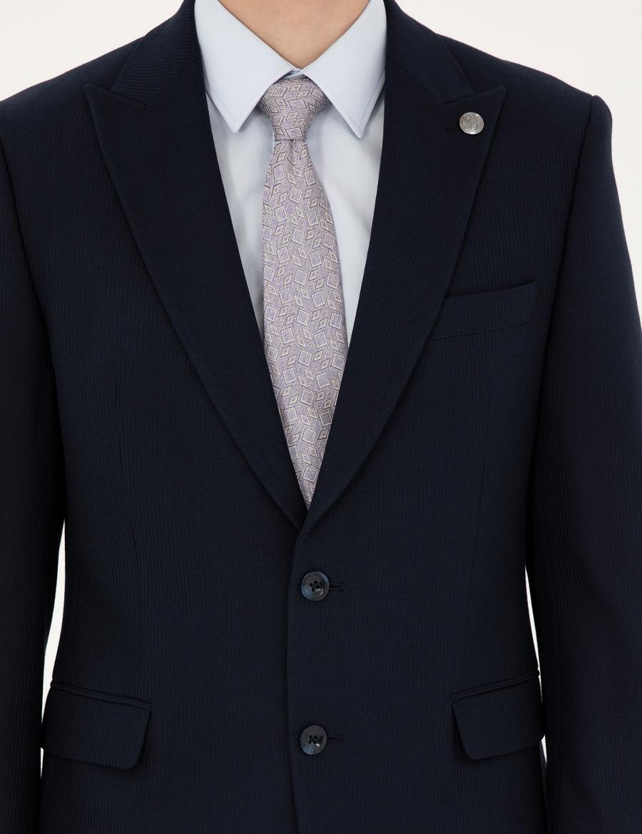Lacivert Slim Fit Takım Elbise_5