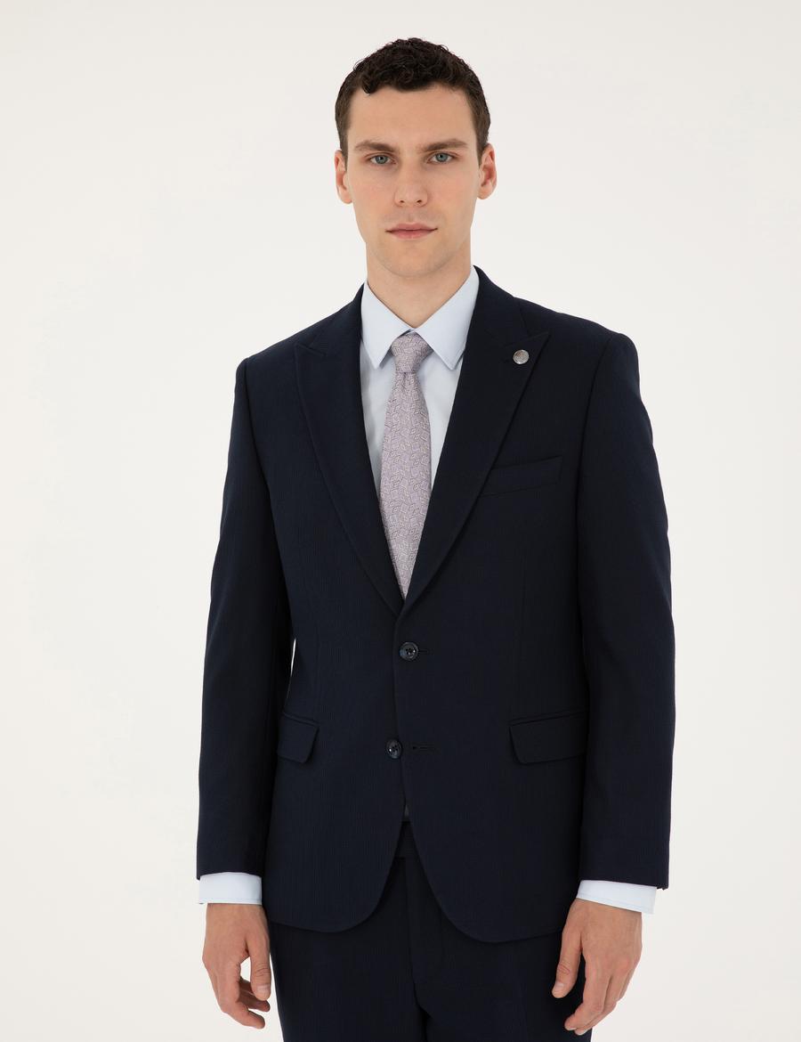 Lacivert Slim Fit Takım Elbise_2