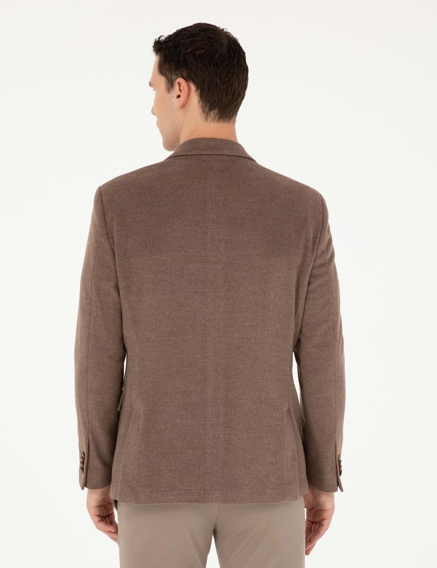 Açık Kahverengi Slim Fit Ceket_4