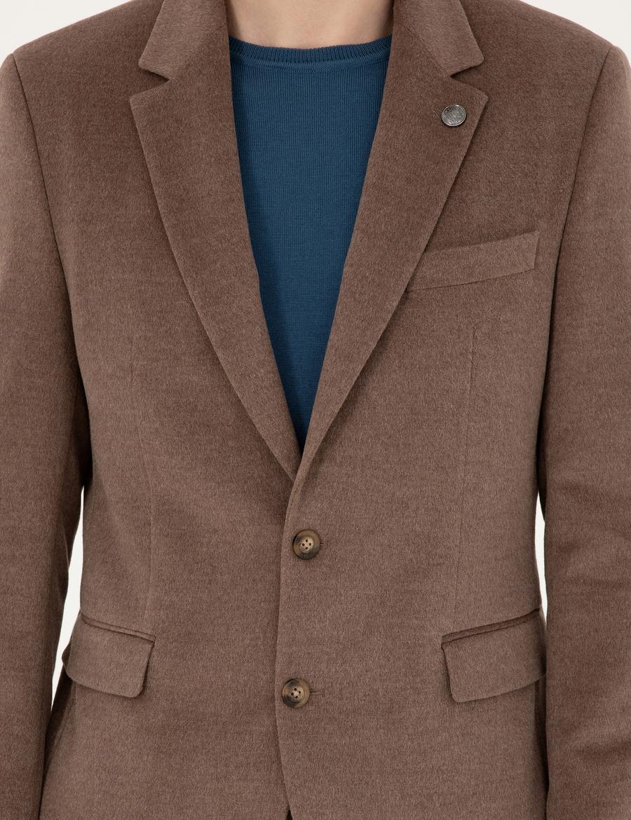 Açık Kahverengi Slim Fit Ceket_5