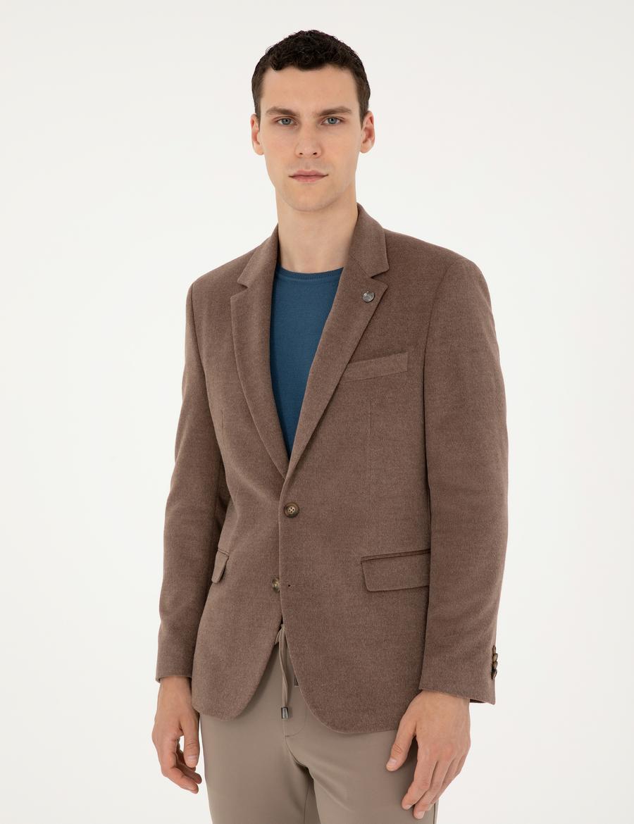 Açık Kahverengi Slim Fit Ceket_2
