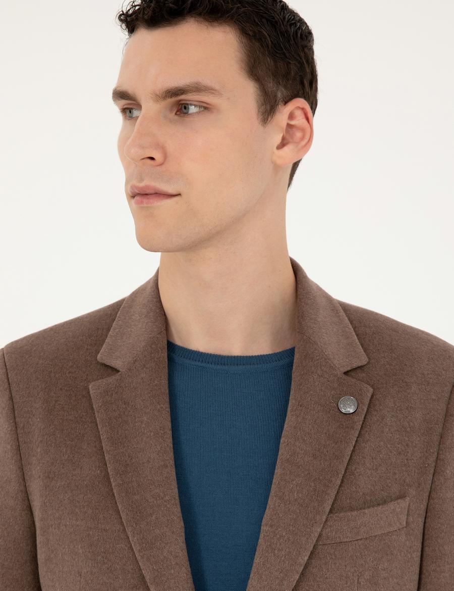 Açık Kahverengi Slim Fit Ceket_1