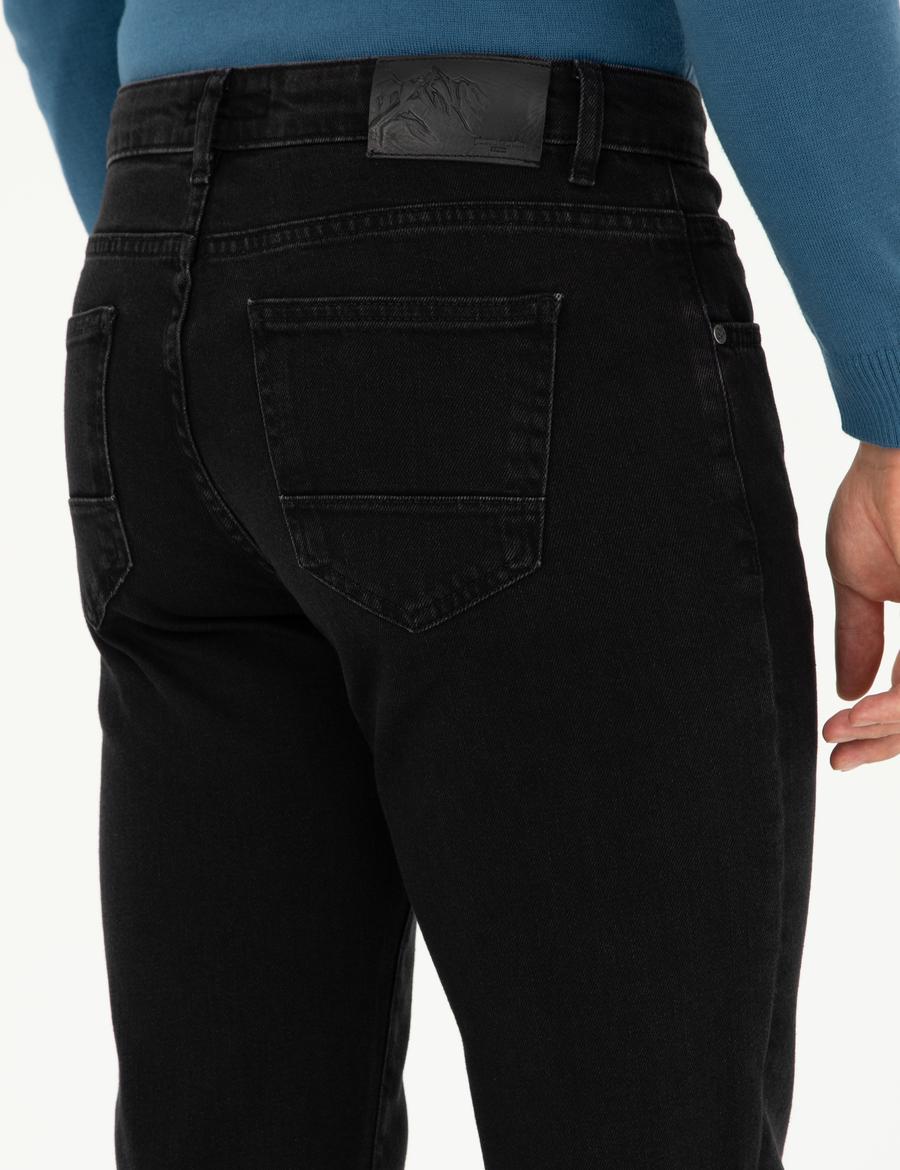 Siyah Straight Fit Jean Pantolon_5