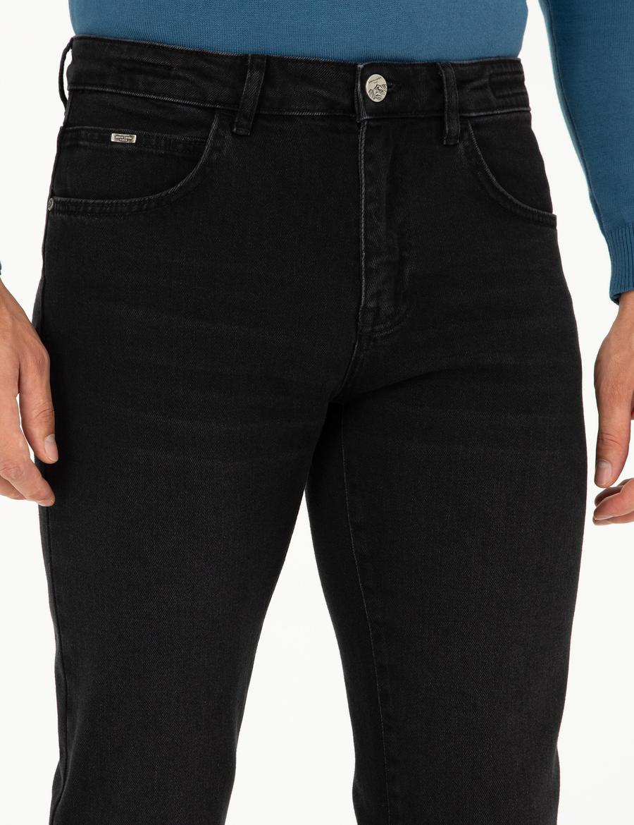 Siyah Straight Fit Jean Pantolon_4