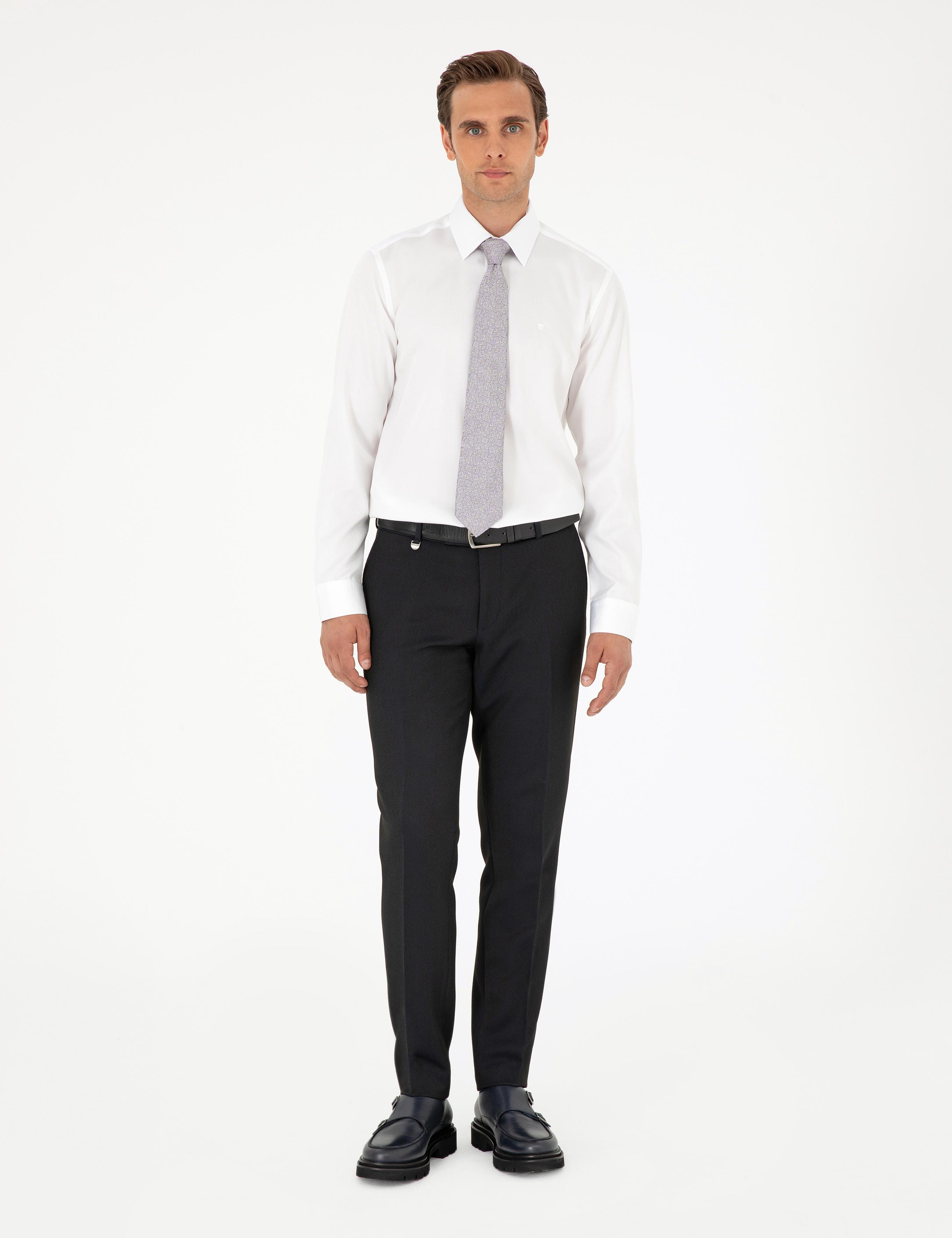 Beyaz Slim Fit Uzun Kollu Basic Gömlek