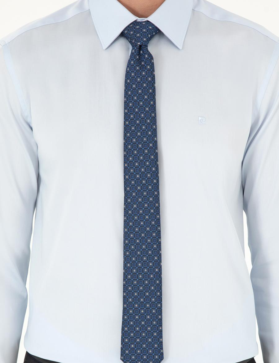Açık Mavi Slim Fit Uzun Kollu Basic Gömlek_5