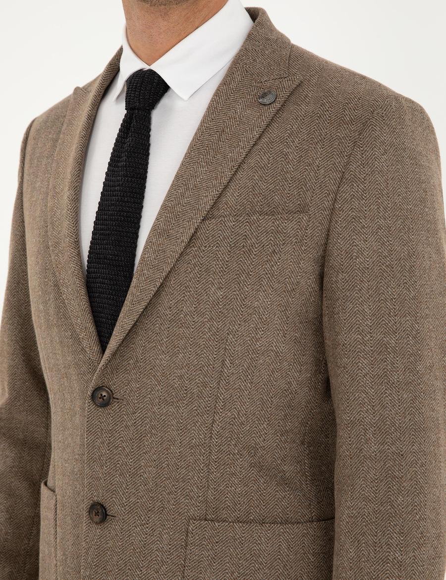 Kahverengi Slim Fit Ceket_6