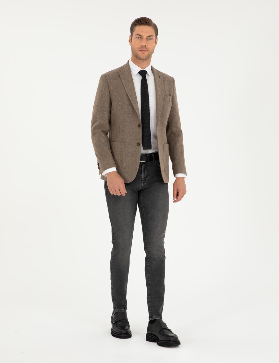 Kahverengi Slim Fit Ceket_3