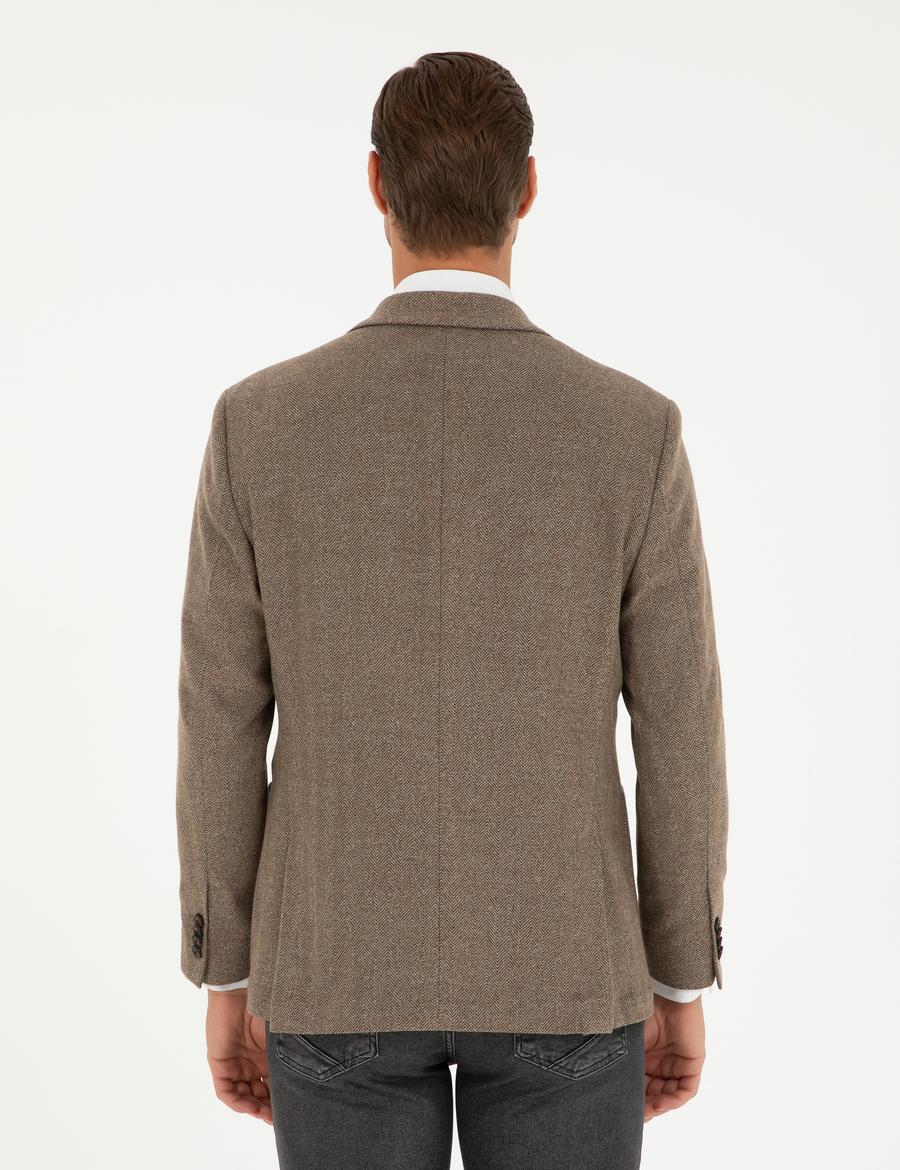 Kahverengi Slim Fit Ceket_4