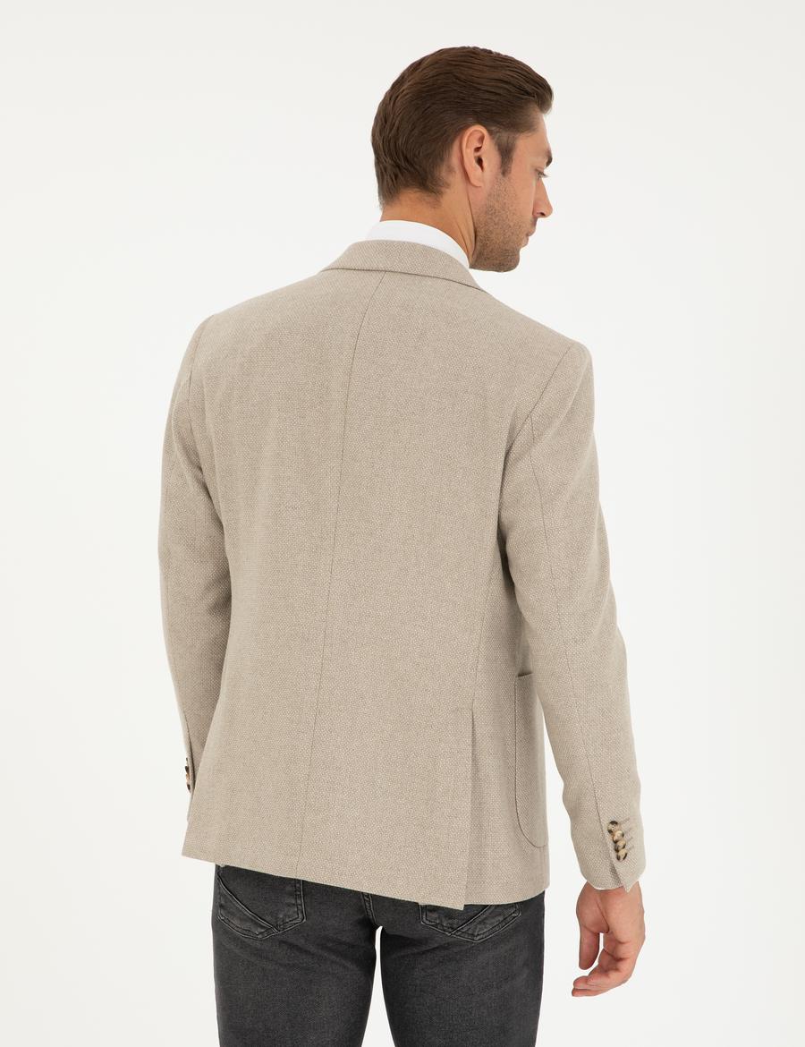 Bej Slim Fit Ceket_4