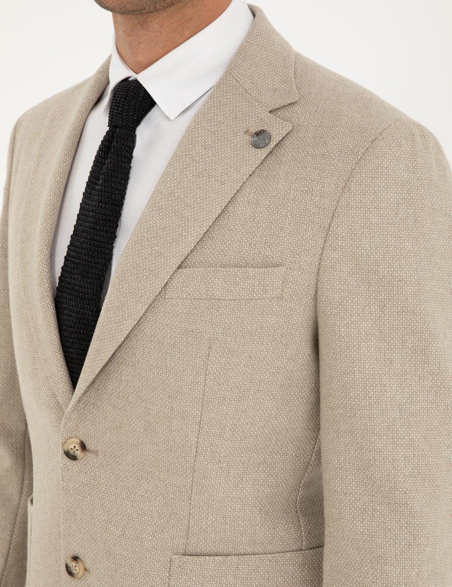 Bej Slim Fit Ceket_6