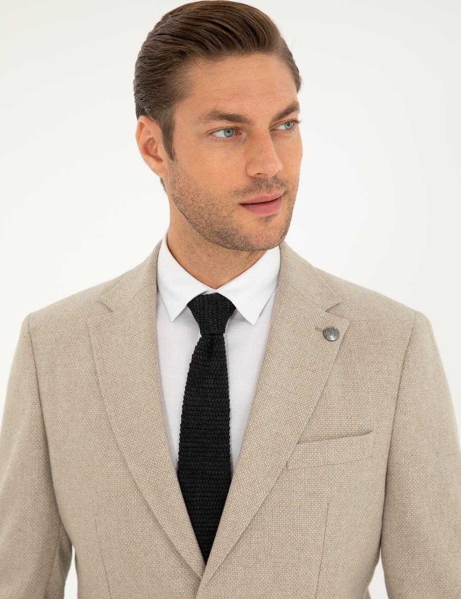 Bej Slim Fit Ceket_1