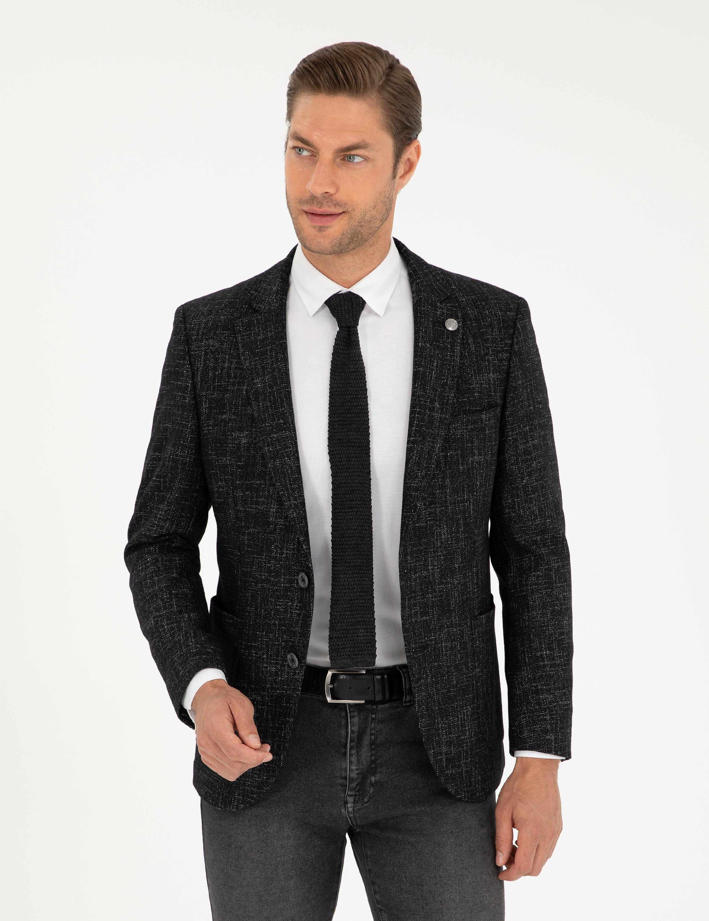 Siyah Ex. Slim Fit Ceket