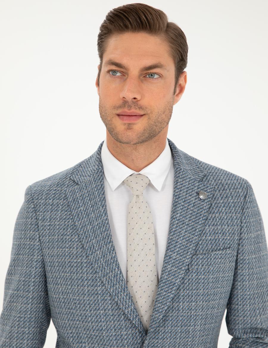 Koyu Mavi Slim Fit Ceket_1