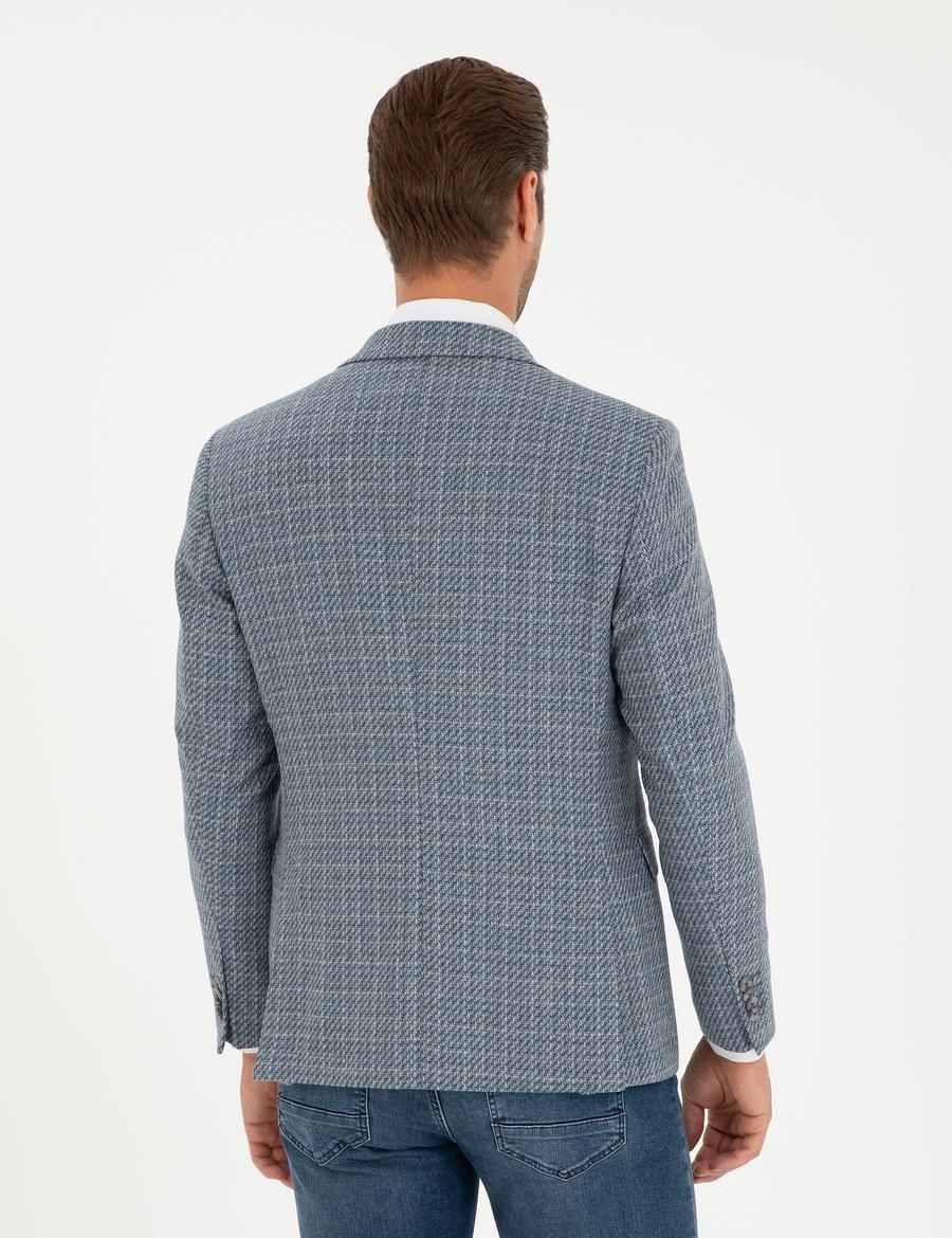 Koyu Mavi Slim Fit Ceket_4