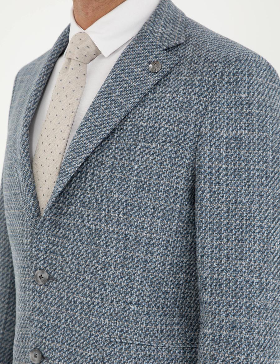 Koyu Mavi Slim Fit Ceket_6