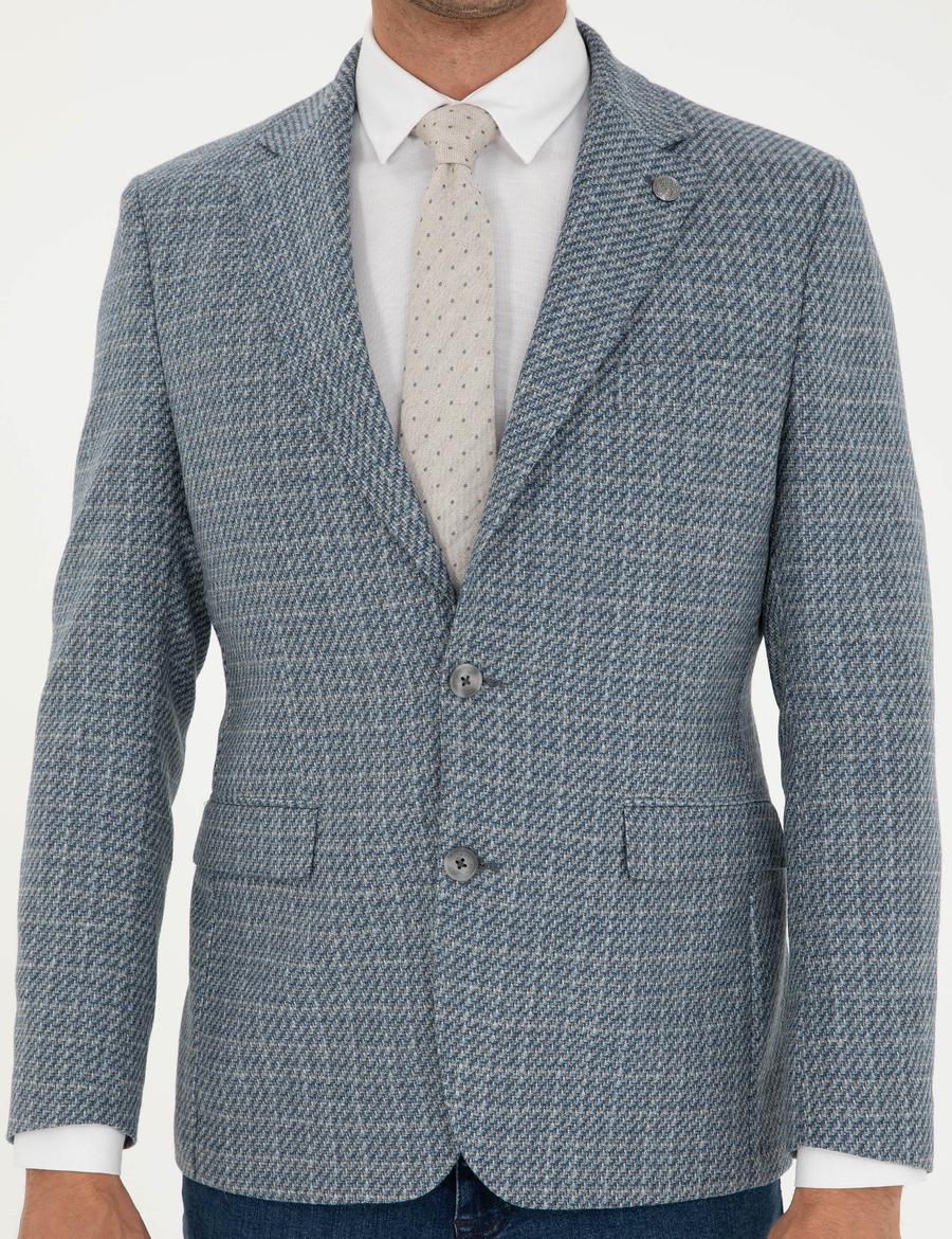 Koyu Mavi Slim Fit Ceket_5