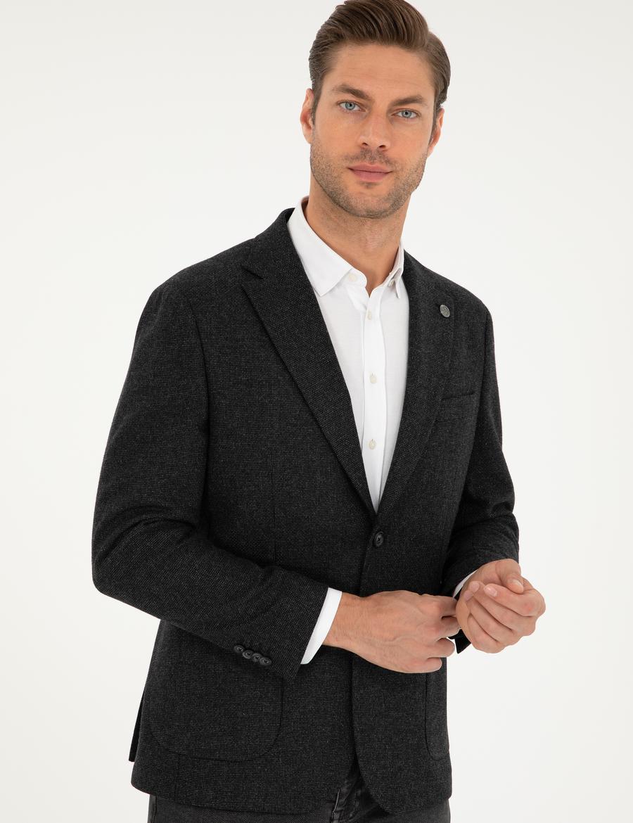 Antrasit Slim Fit Ceket_2