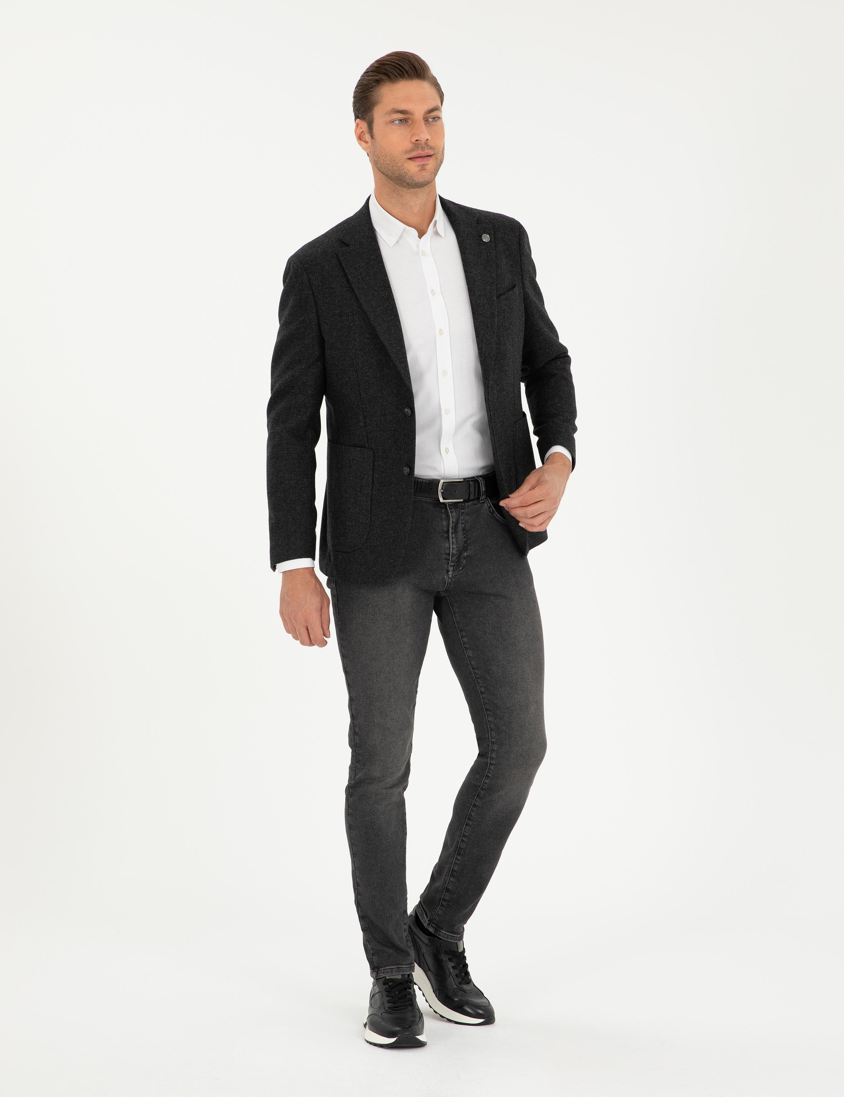 Antrasit Slim Fit Ceket