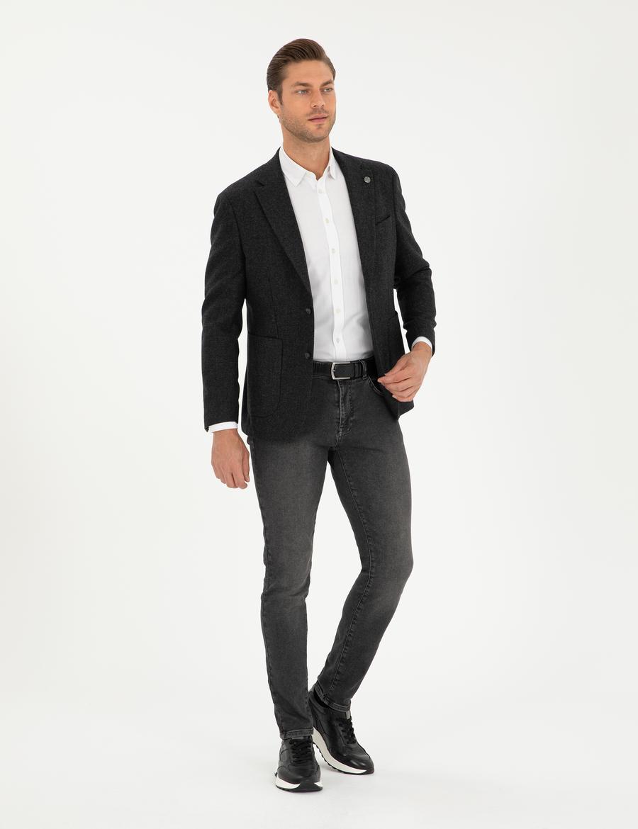 Antrasit Slim Fit Ceket_3