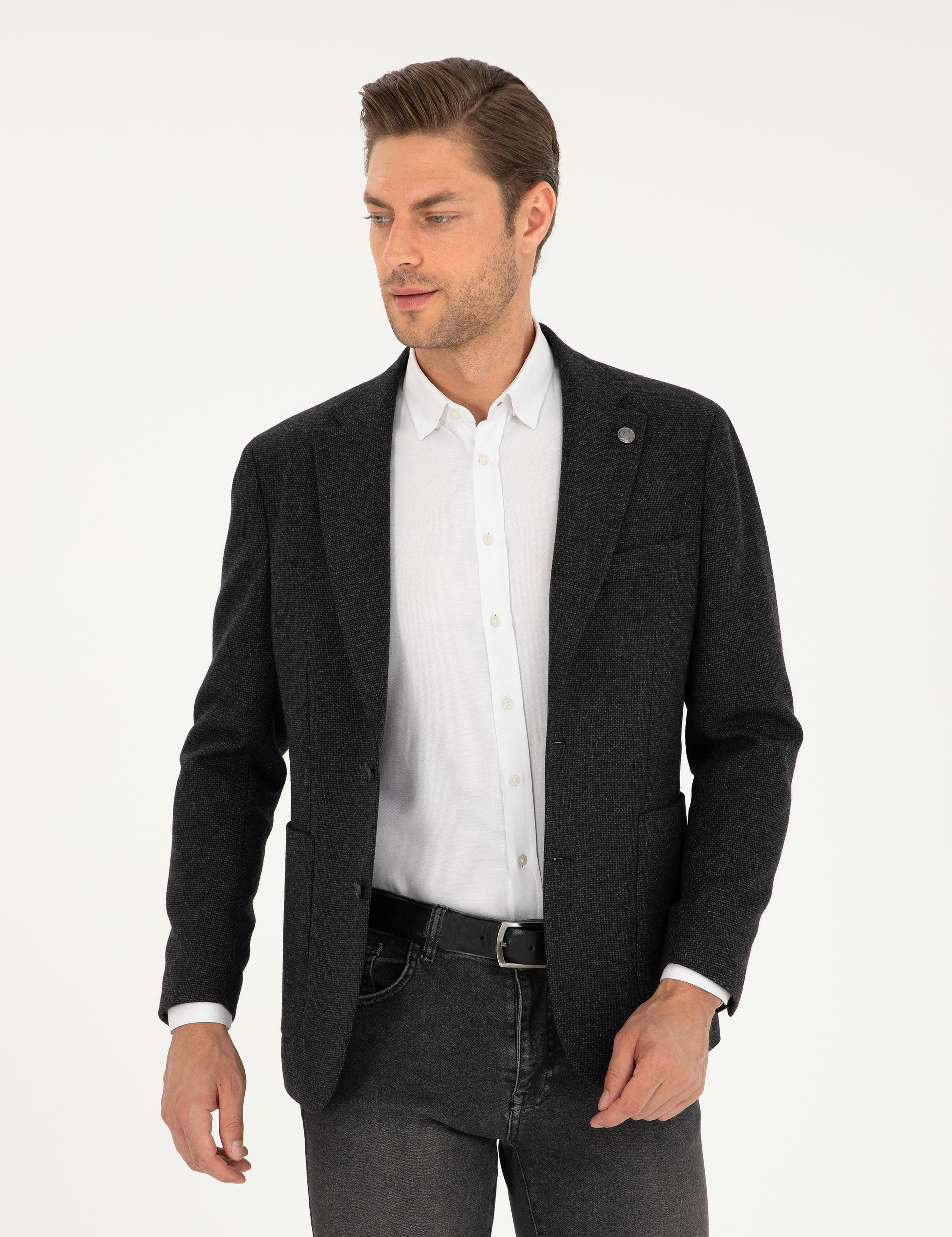 Antrasit Slim Fit Ceket