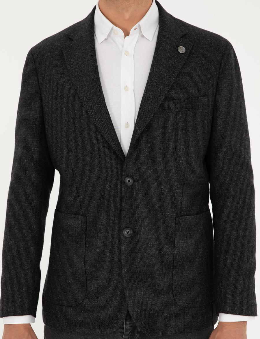 Antrasit Slim Fit Ceket_5