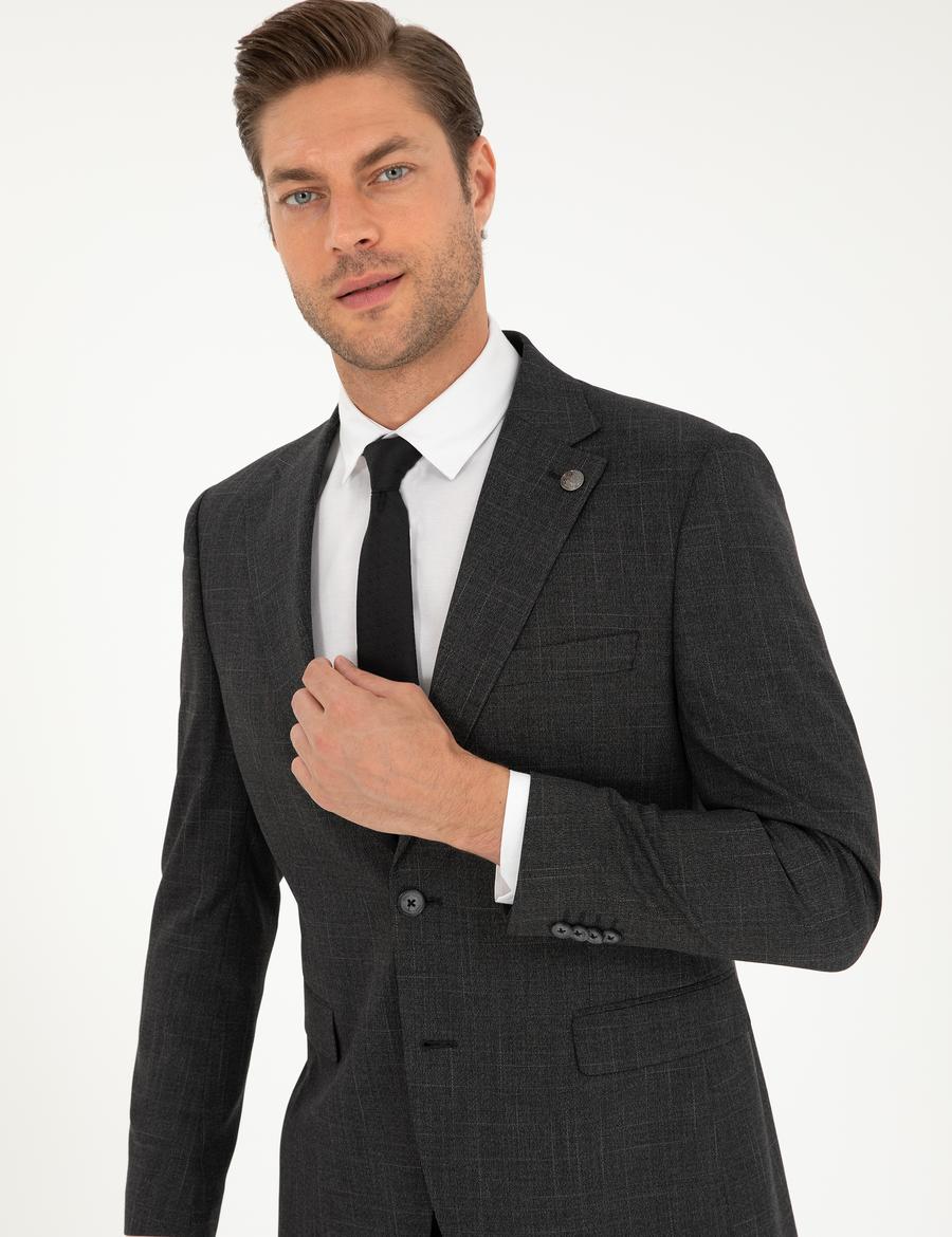 Antrasit Slim Fit Takım Elbise_2