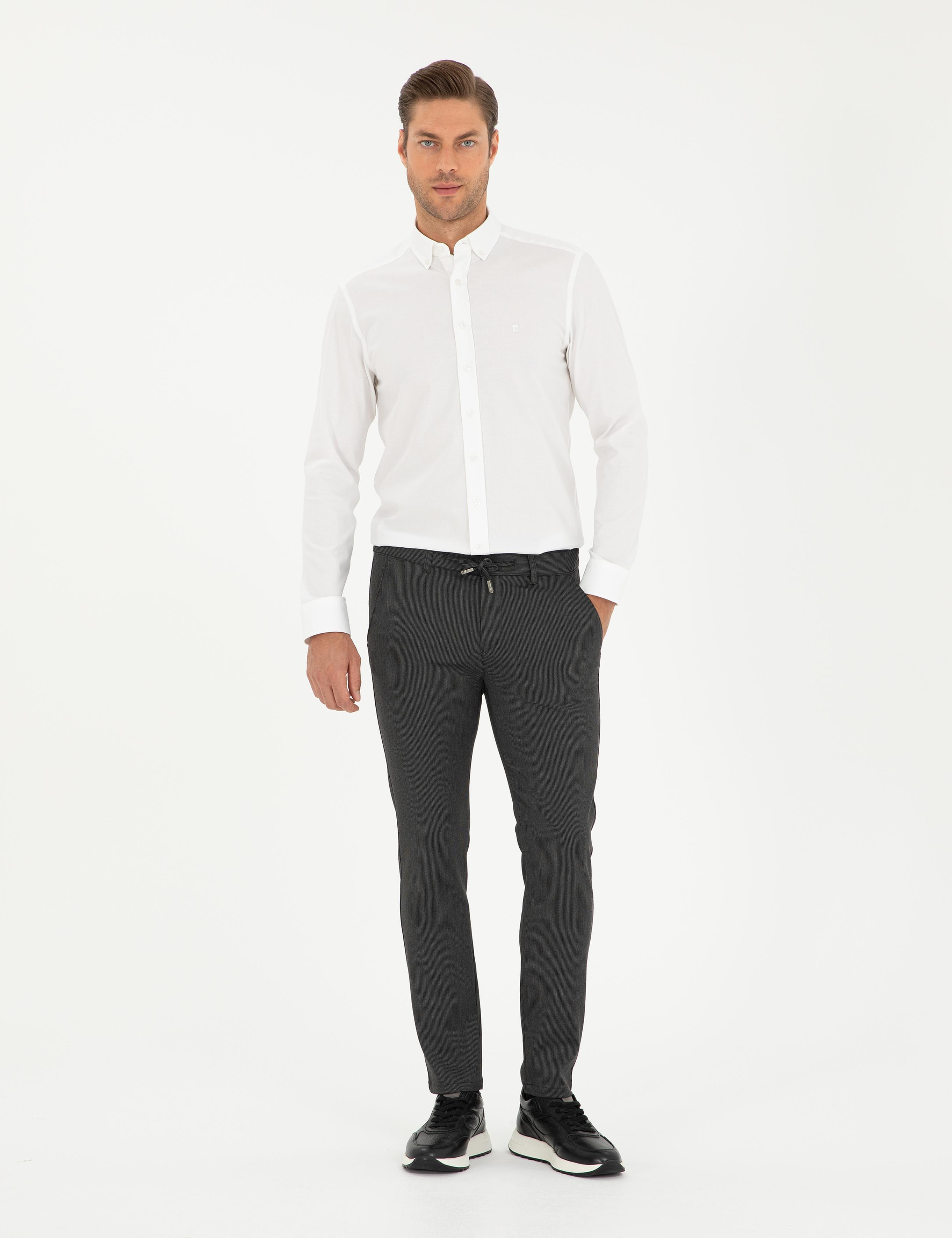 Beyaz Slim Fit Uzun Kollu Gömlek