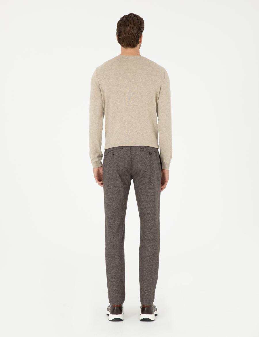 Kahverengi Slim Fit Kanvas Pantolon_3