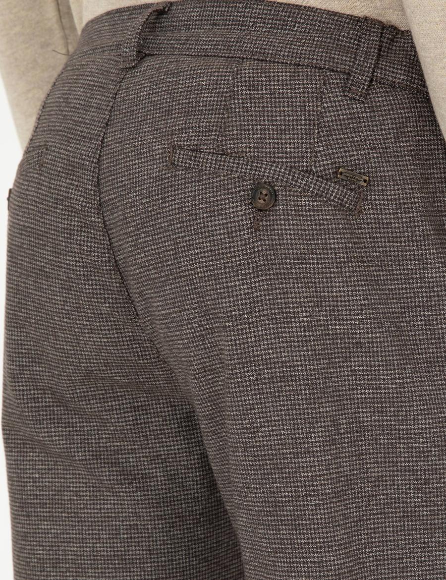 Kahverengi Slim Fit Kanvas Pantolon_5