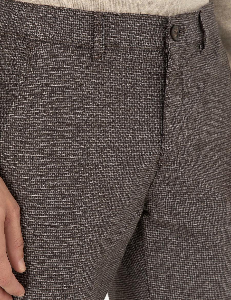 Kahverengi Slim Fit Kanvas Pantolon_4