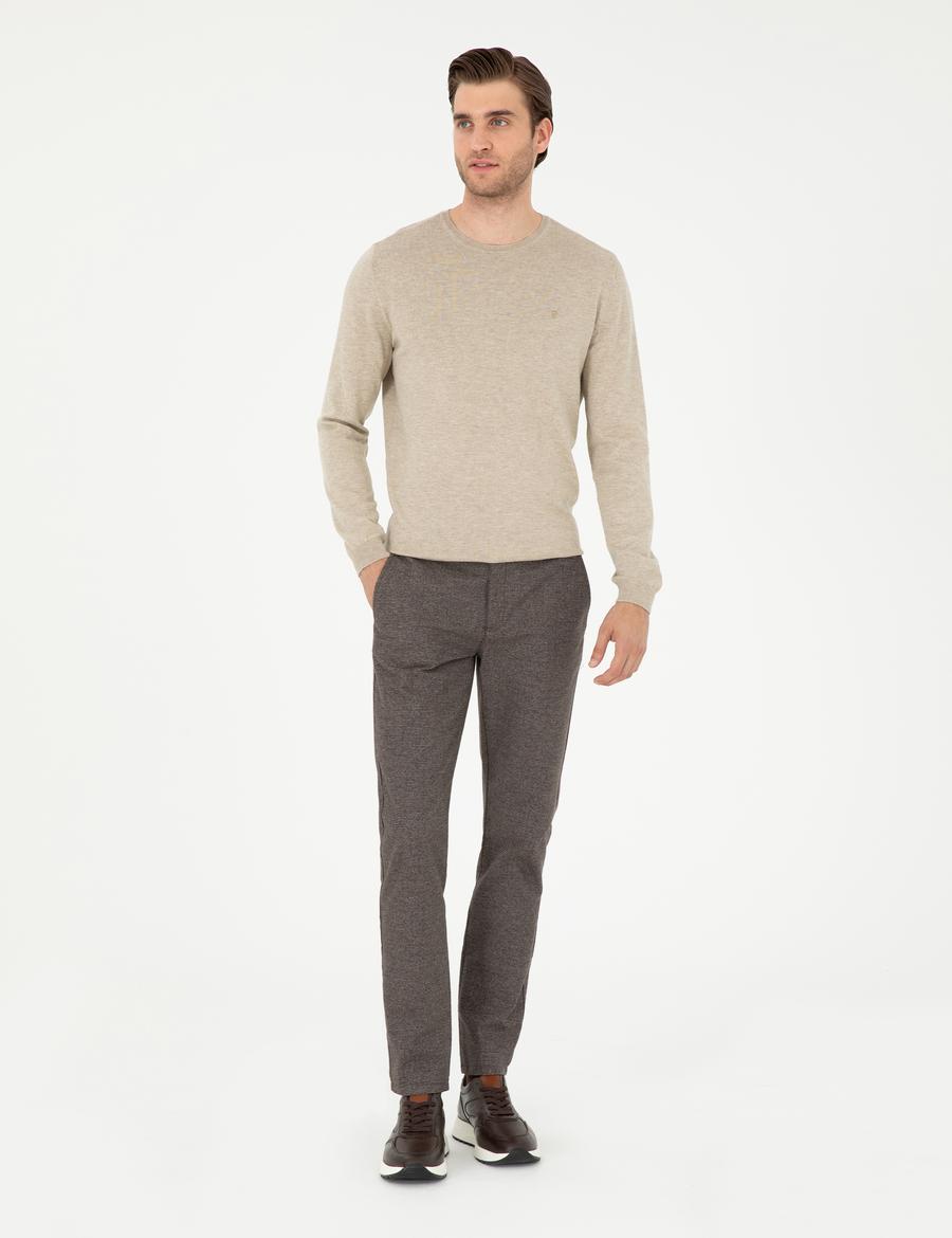 Kahverengi Slim Fit Kanvas Pantolon_2