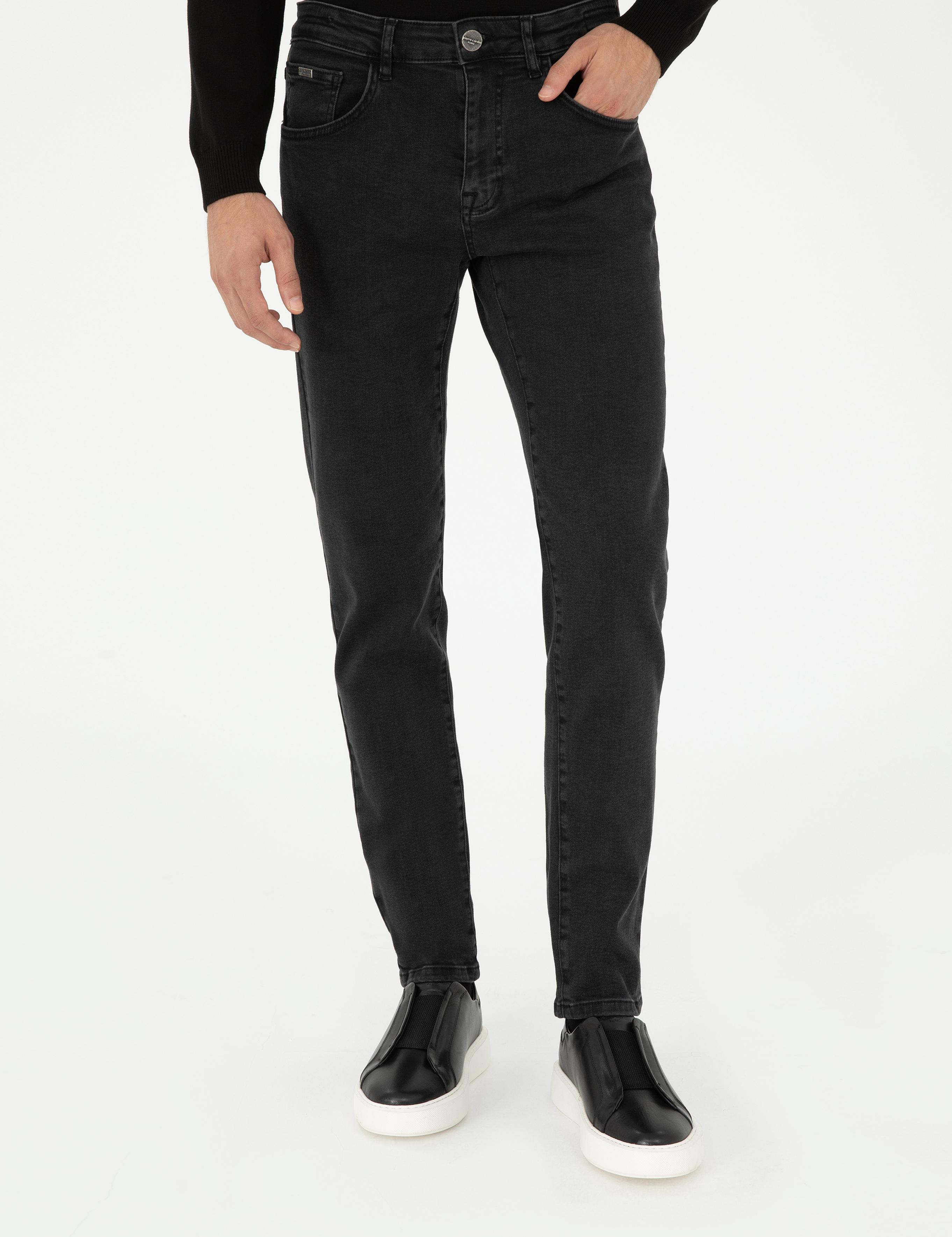 Antrasit Slim Fit Jean Pantolon