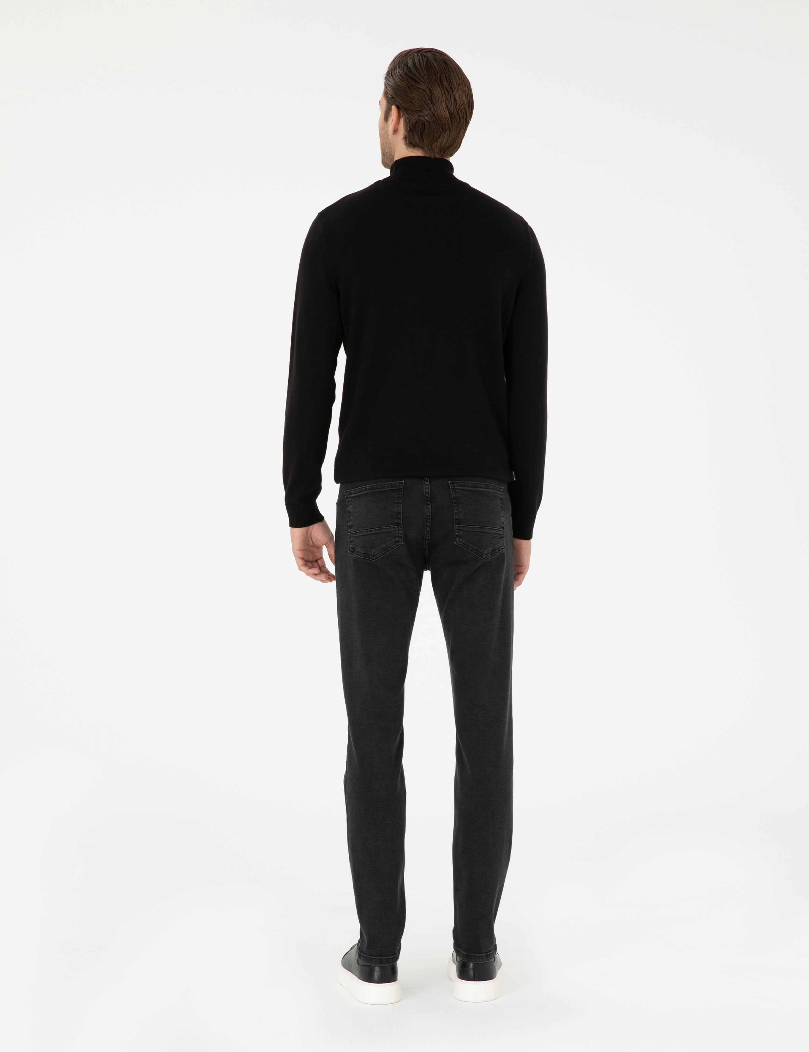 Antrasit Slim Fit Jean Pantolon