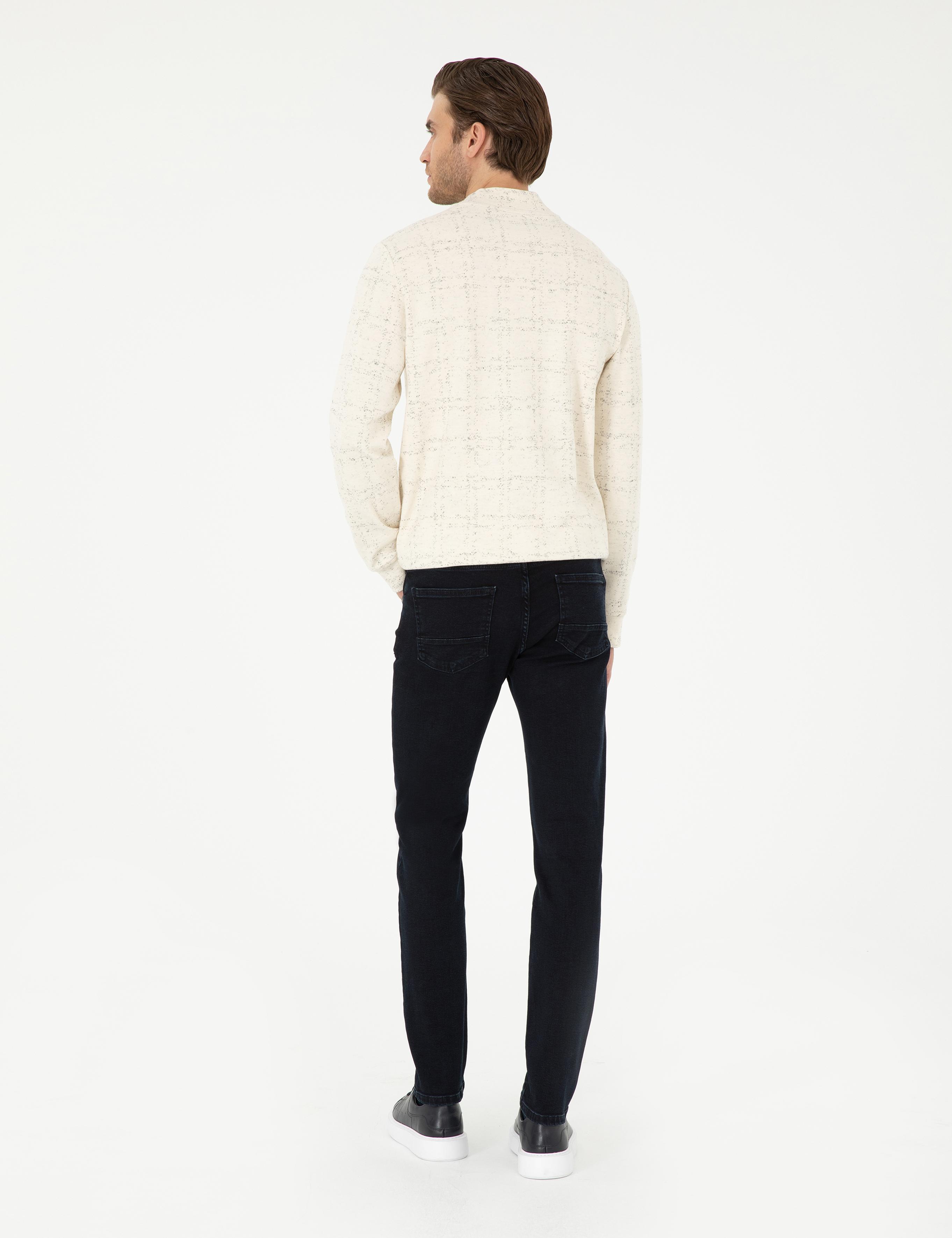 Lacivert Slim Fit Jean Pantolon
