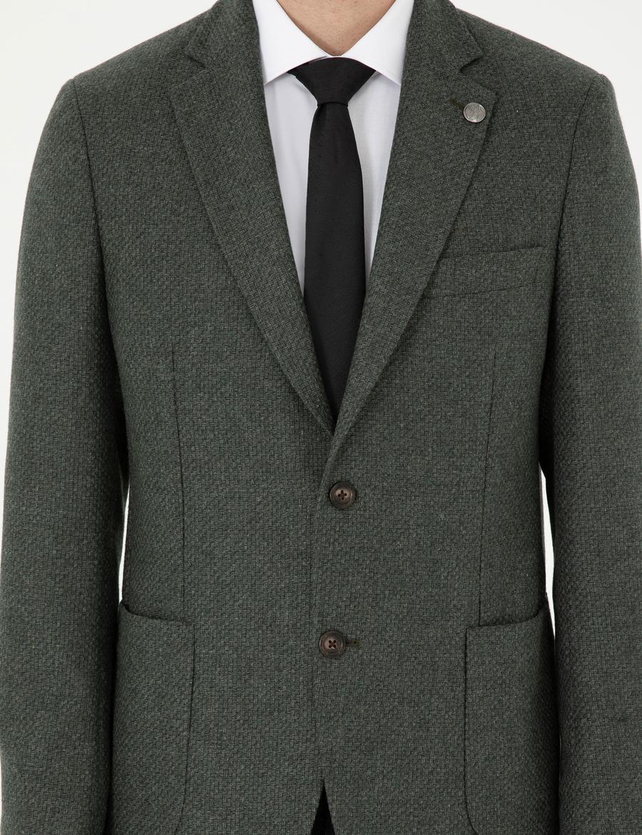 Haki Slim Fit Ceket_5