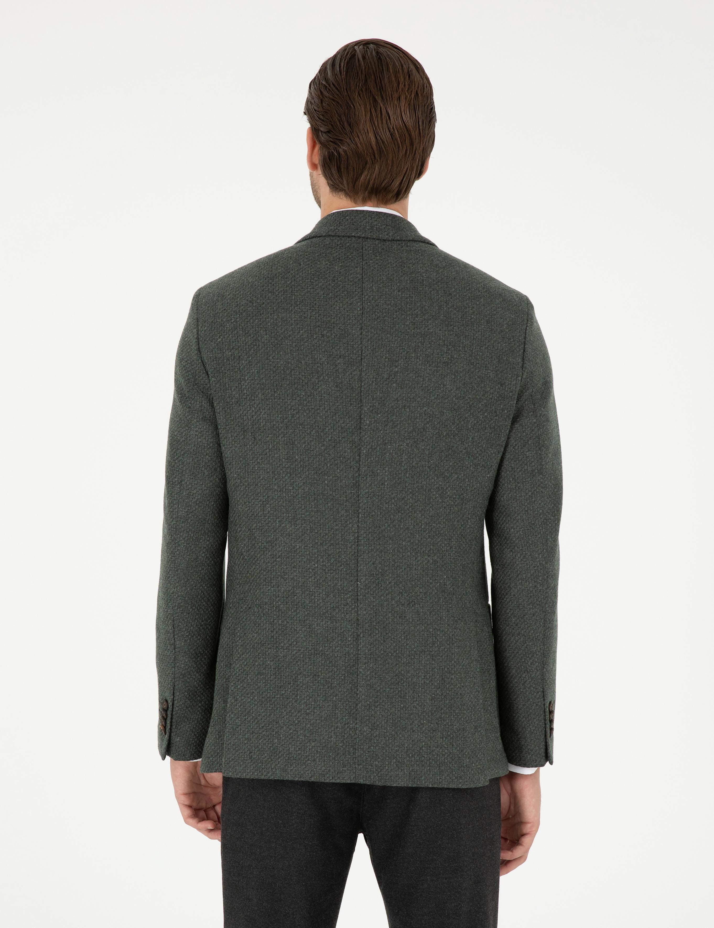 Haki Slim Fit Ceket