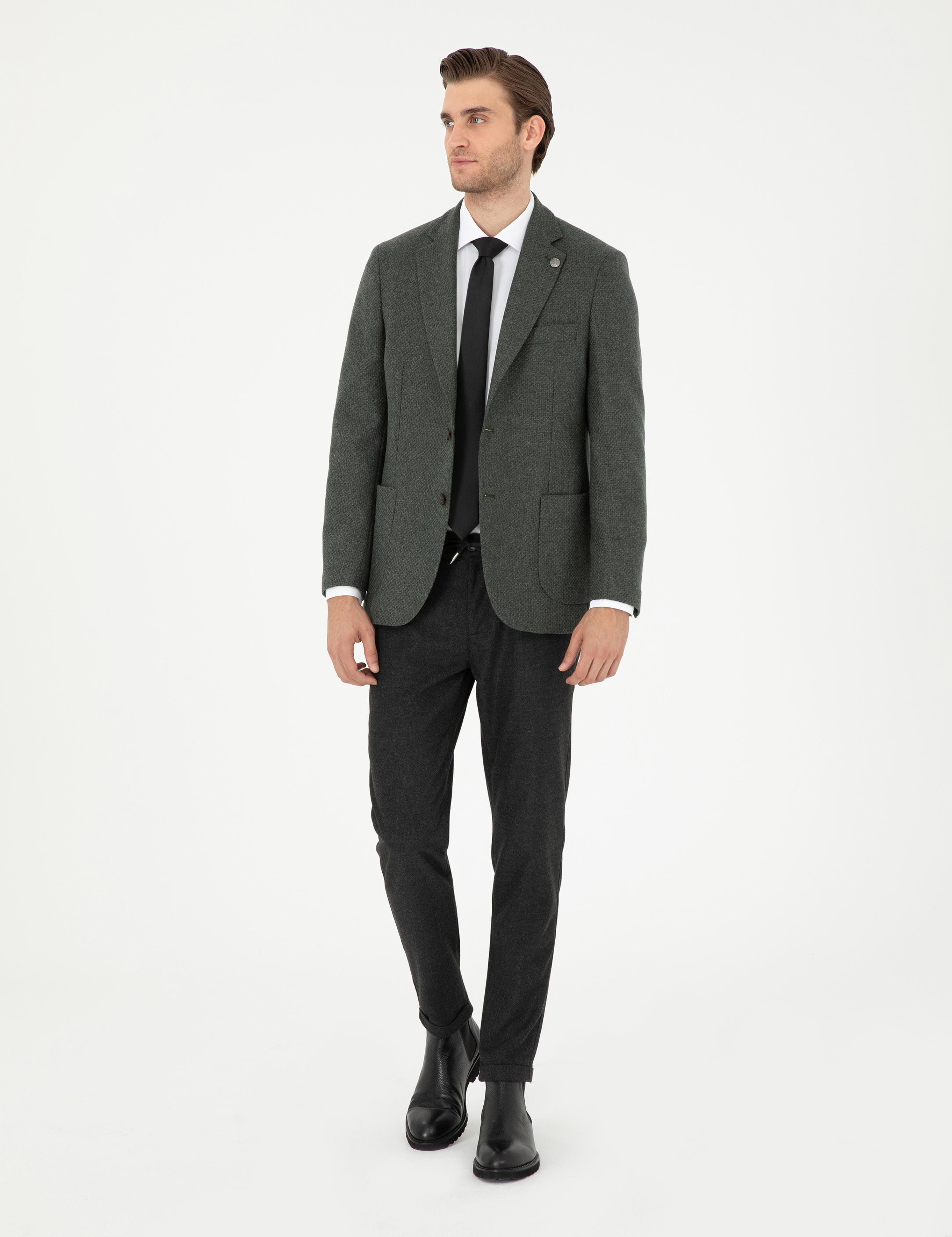 Haki Slim Fit Ceket