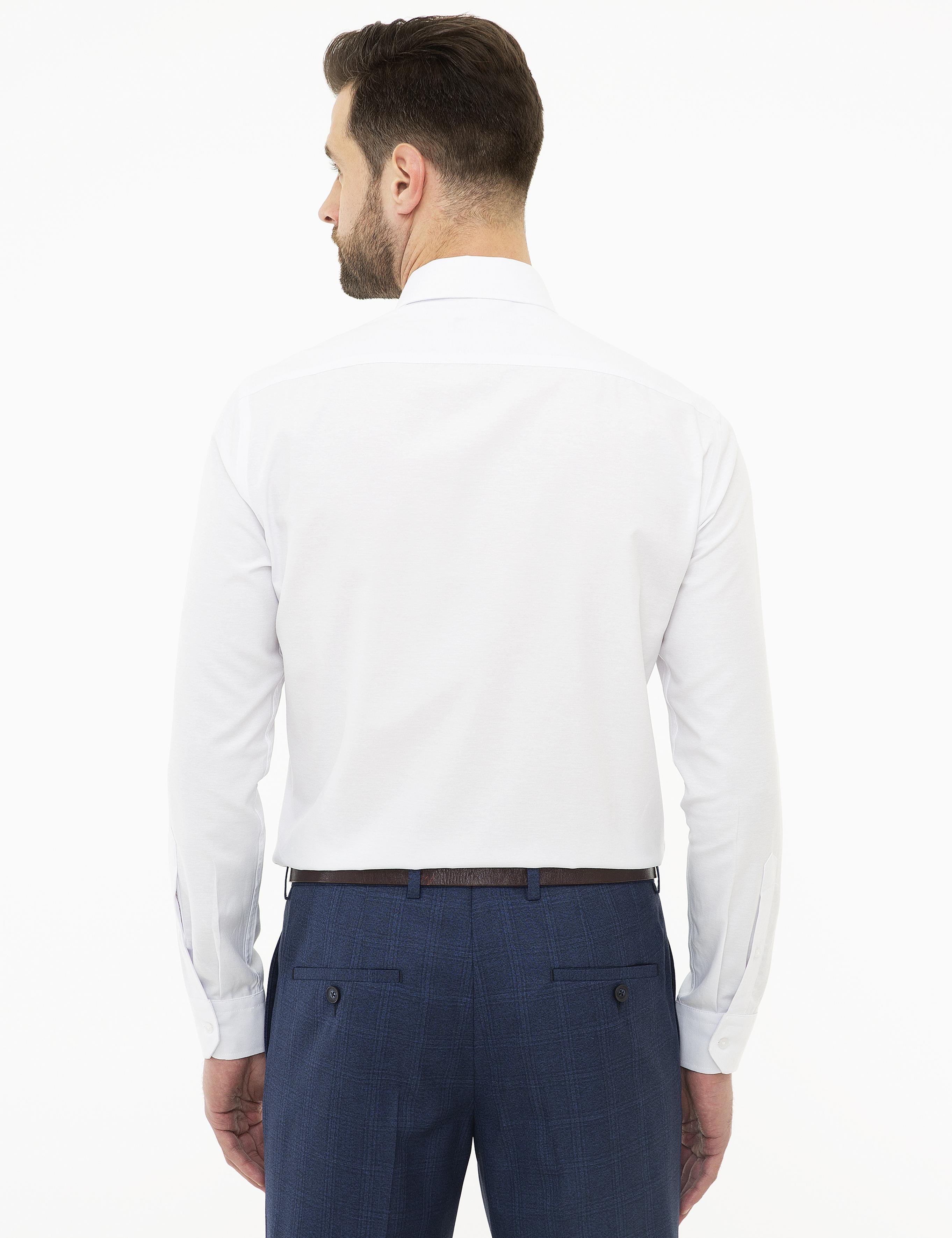 Beyaz Slim Fit Basic Gömlek