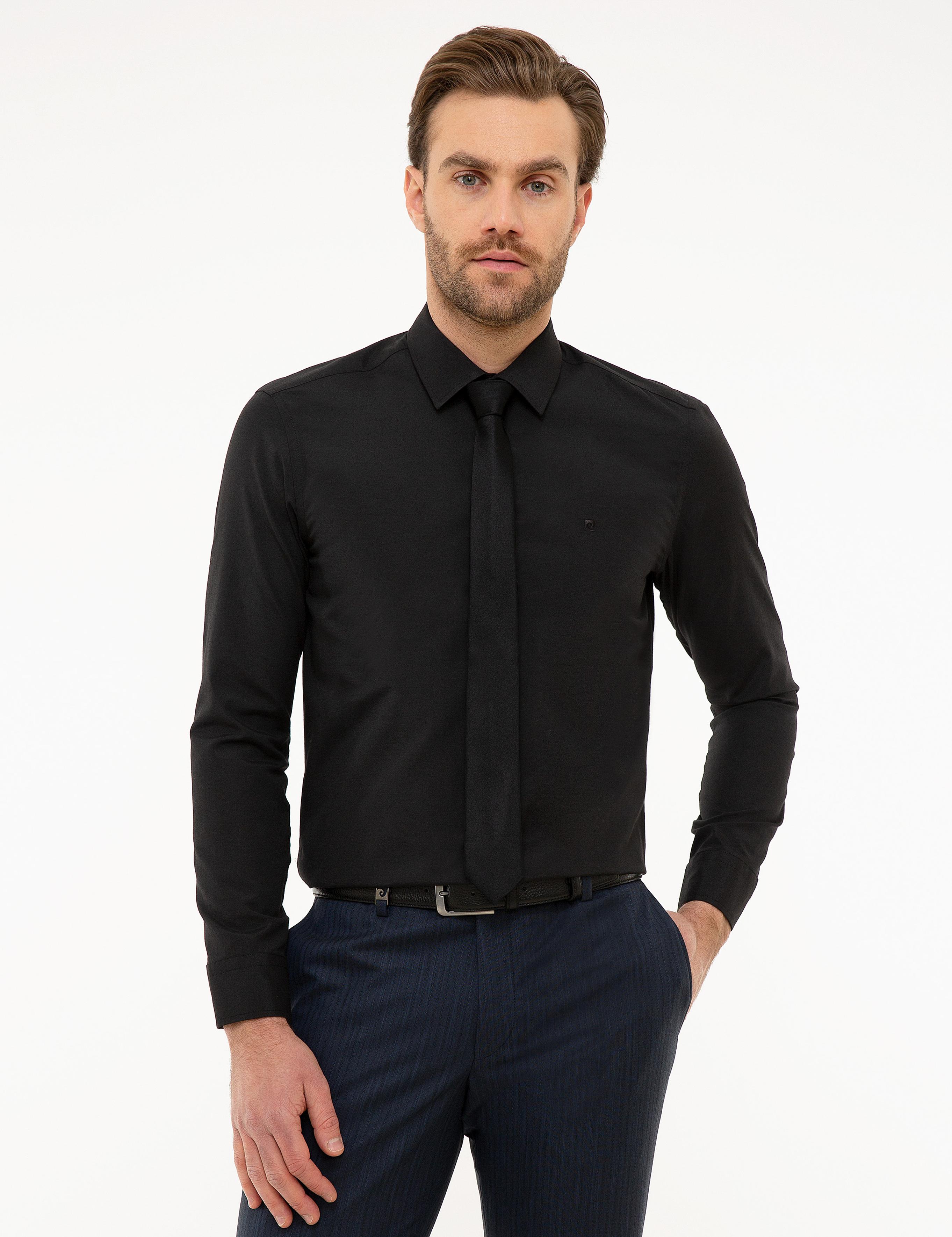Siyah Slim Fit Basic Gömlek